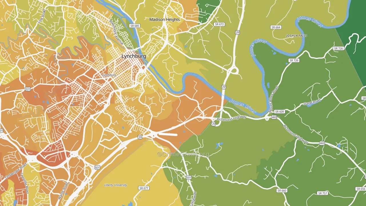 24504, VA Map of Vehicle Theft Rates