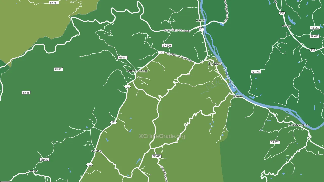 24526, VA Map of Vehicle Theft Rates