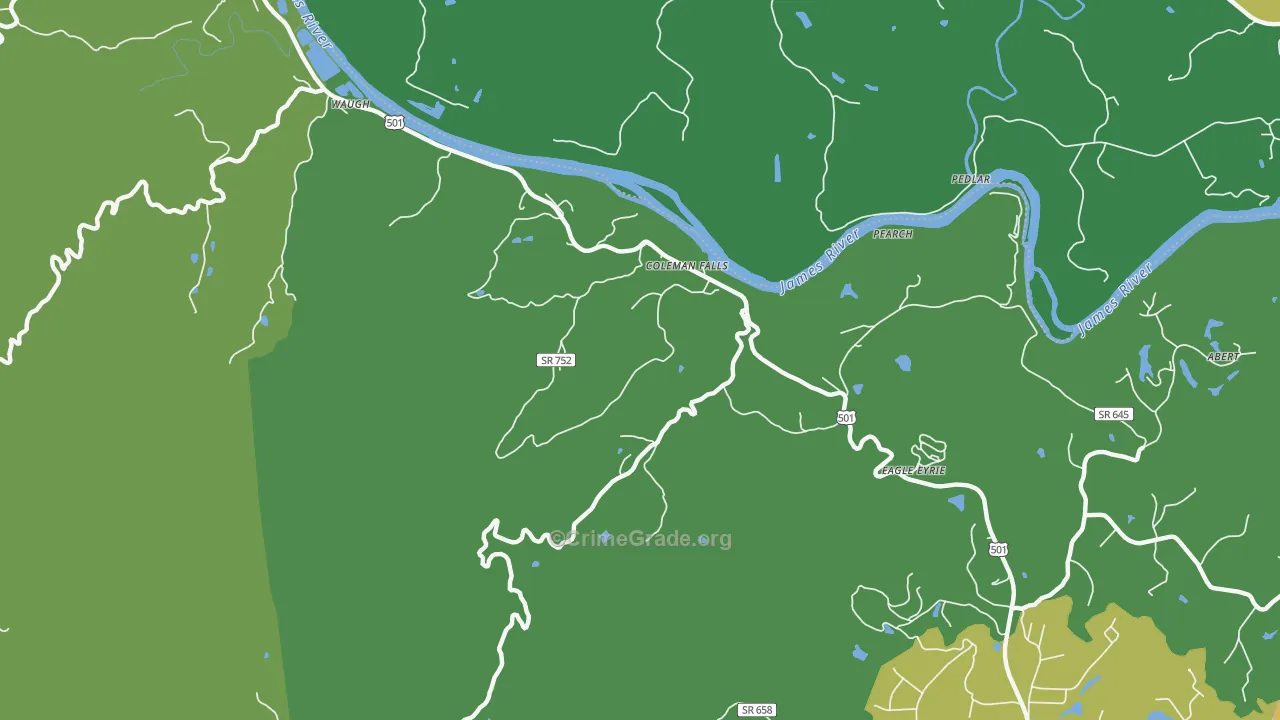 24536, VA Map of Vehicle Theft Rates