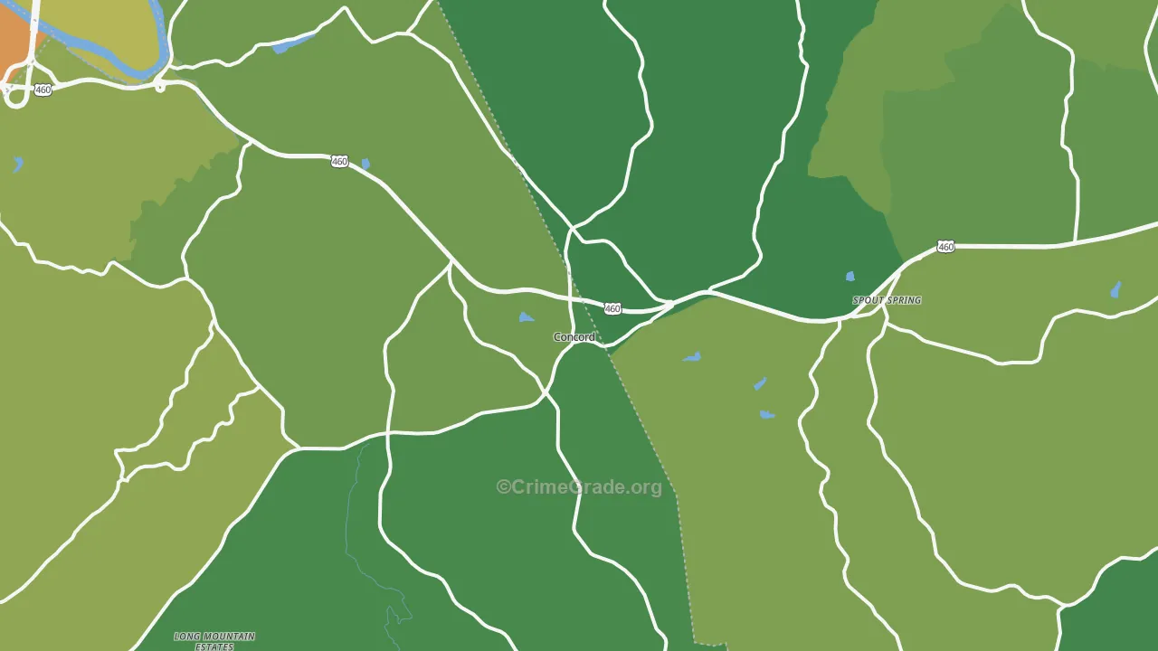 24538, VA Map of Vehicle Theft Rates