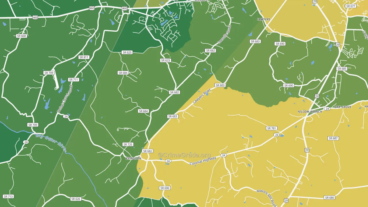 24550, VA Map of Vehicle Theft Rates