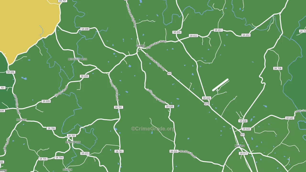 24554, VA Map of Vehicle Theft Rates