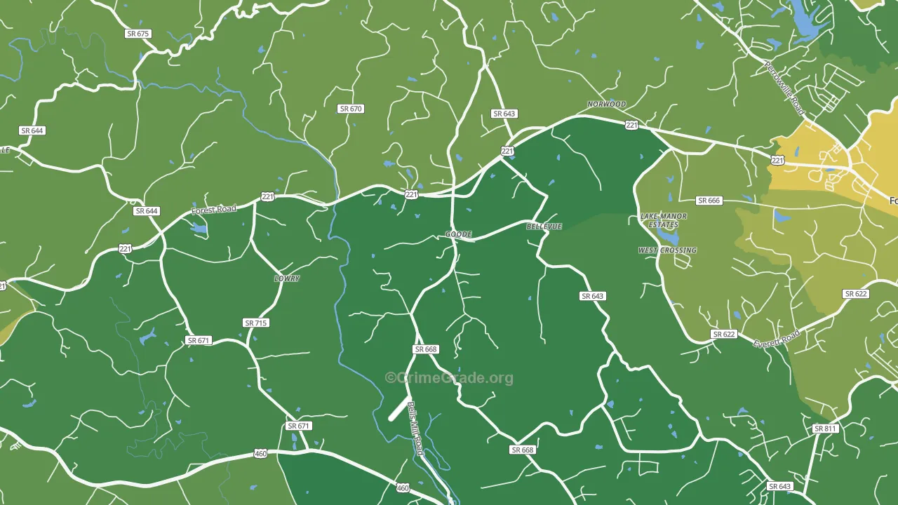 24556, VA Map of Vehicle Theft Rates
