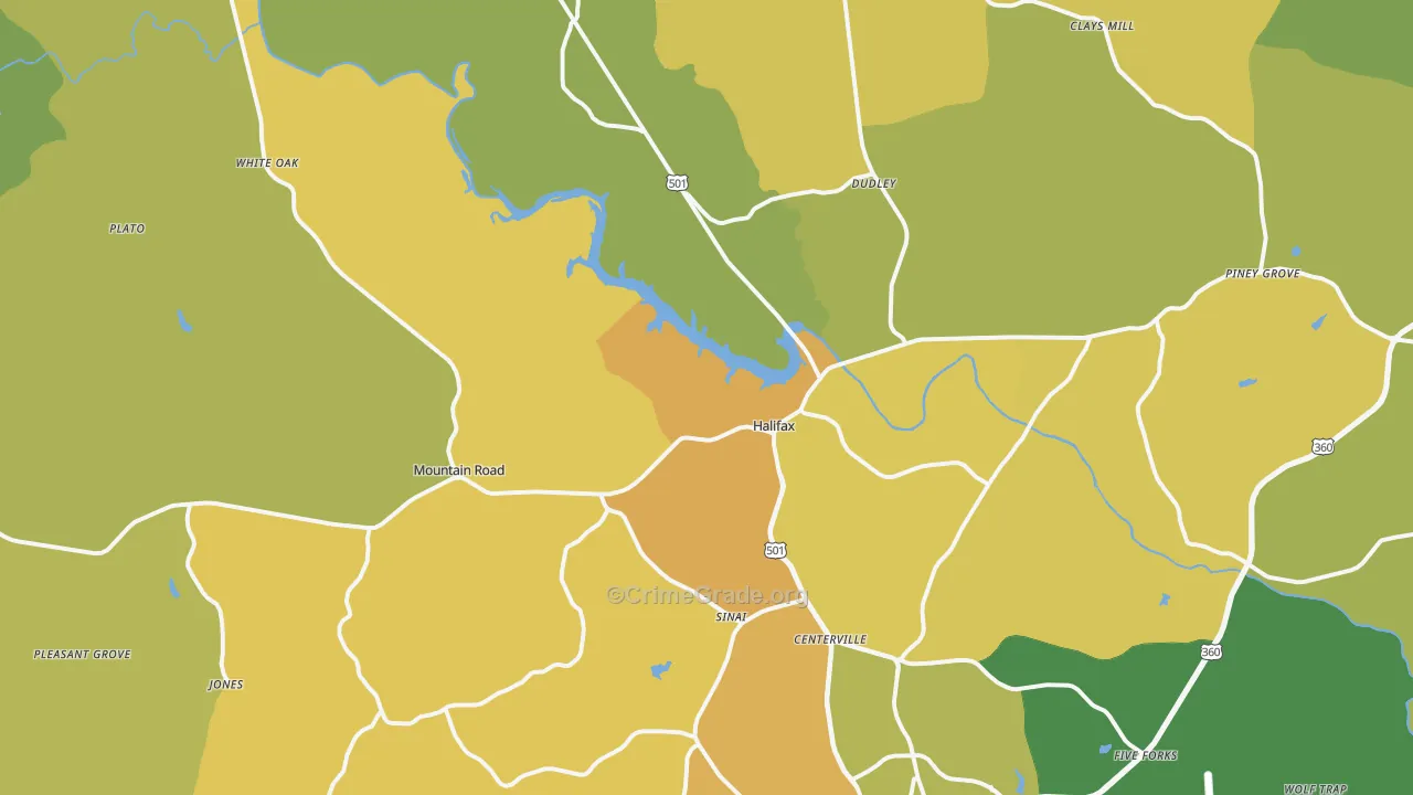 24558, VA Map of Vehicle Theft Rates