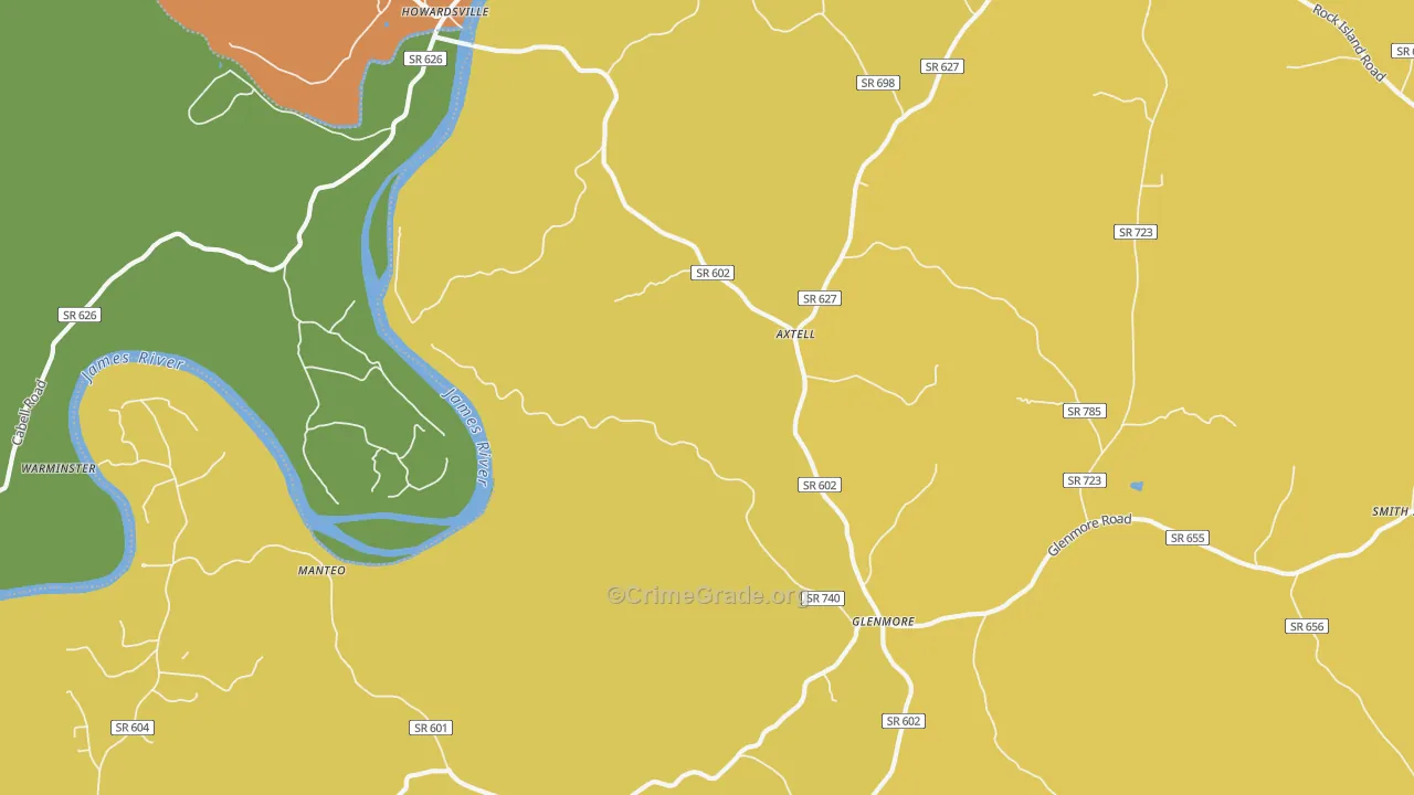 24562, VA Map of Vehicle Theft Rates