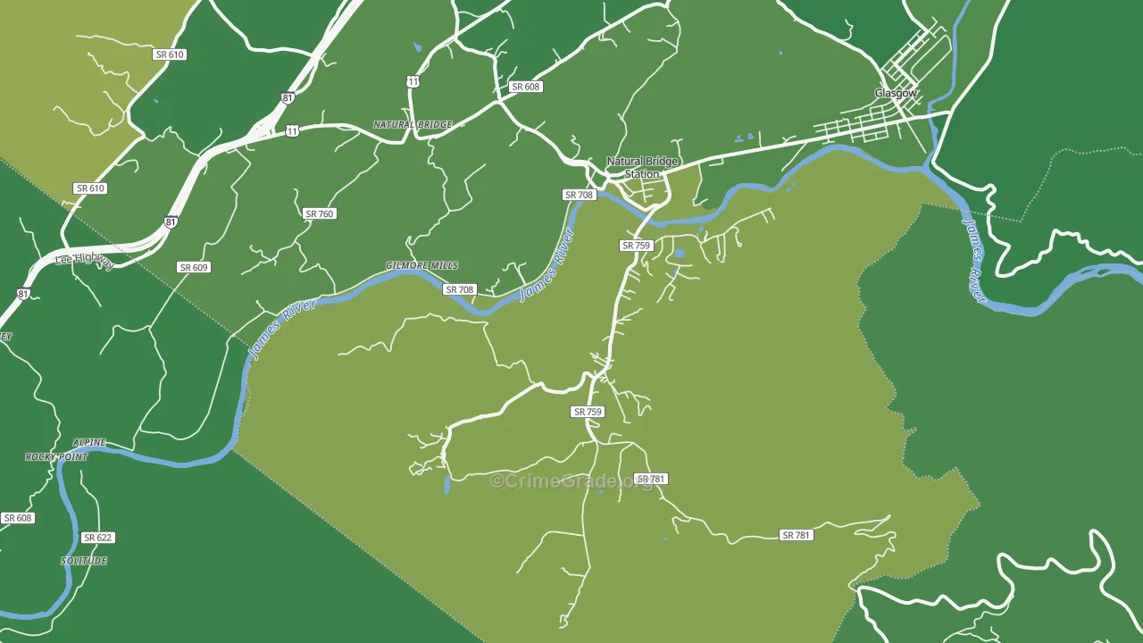 24579, VA Map of Vehicle Theft Rates