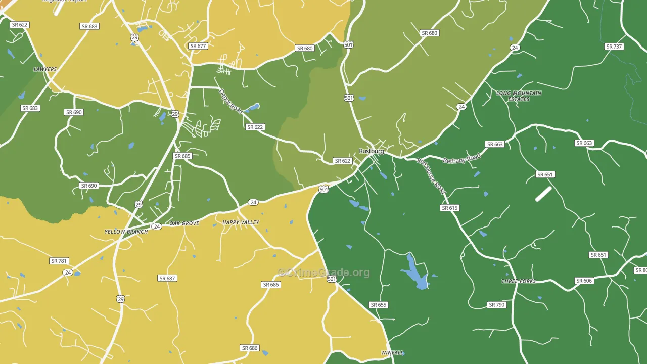 24588, VA Map of Vehicle Theft Rates