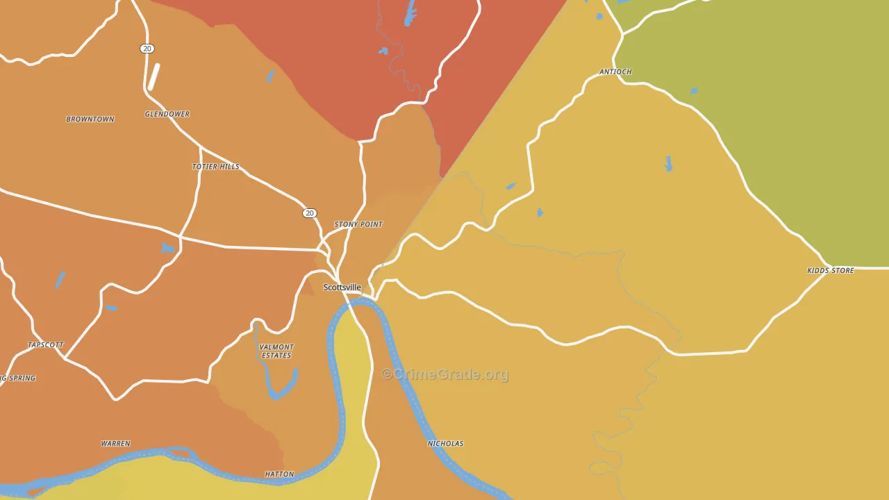 24590, VA Map of Vehicle Theft Rates