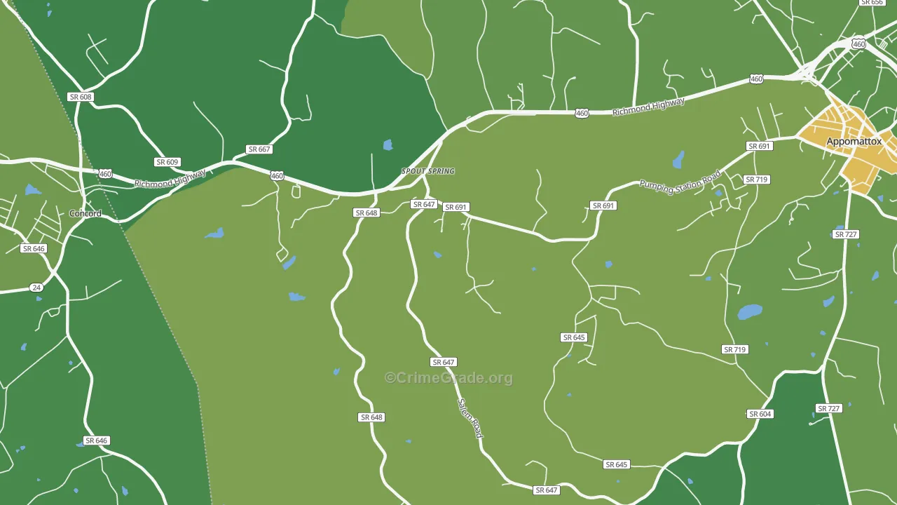 24593, VA Map of Vehicle Theft Rates