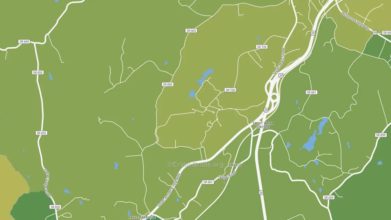 24595, VA Map of Vehicle Theft Rates