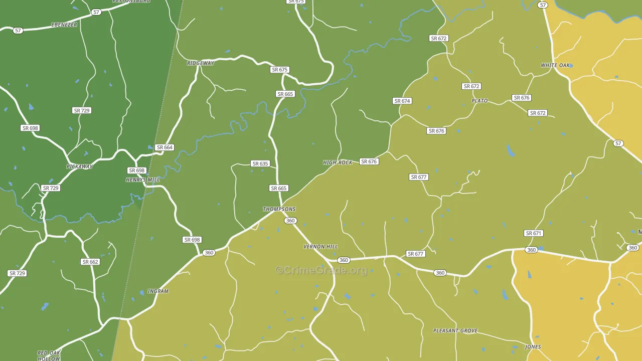 24597, VA Map of Vehicle Theft Rates
