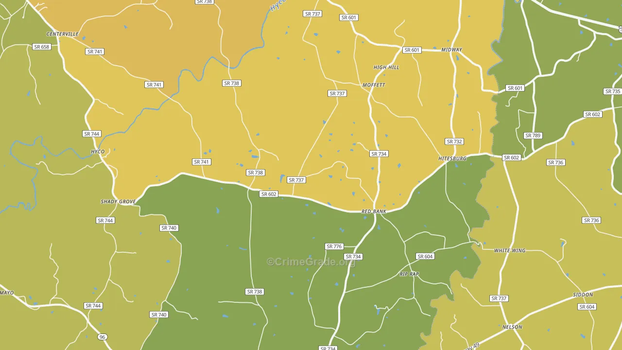 24598, VA Map of Vehicle Theft Rates