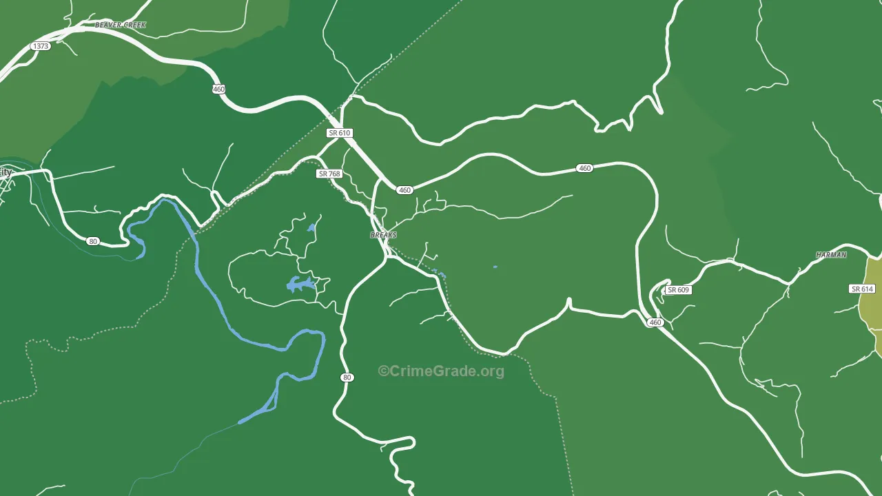24607, VA Map of Vehicle Theft Rates