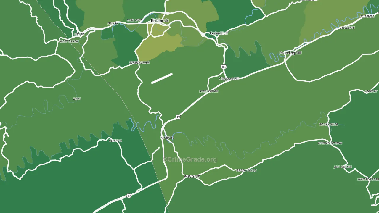 24609, VA Map of Vehicle Theft Rates