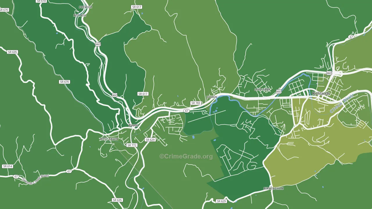 24612, VA Map of Vehicle Theft Rates