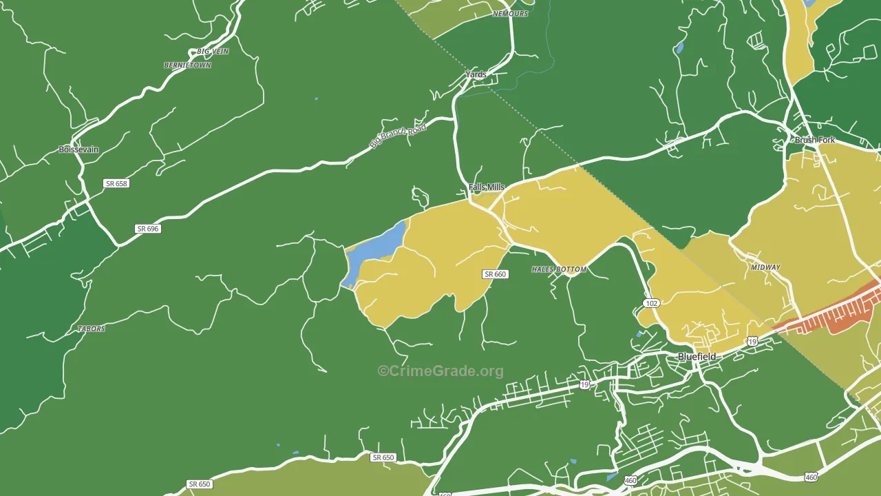 24613, VA Map of Vehicle Theft Rates
