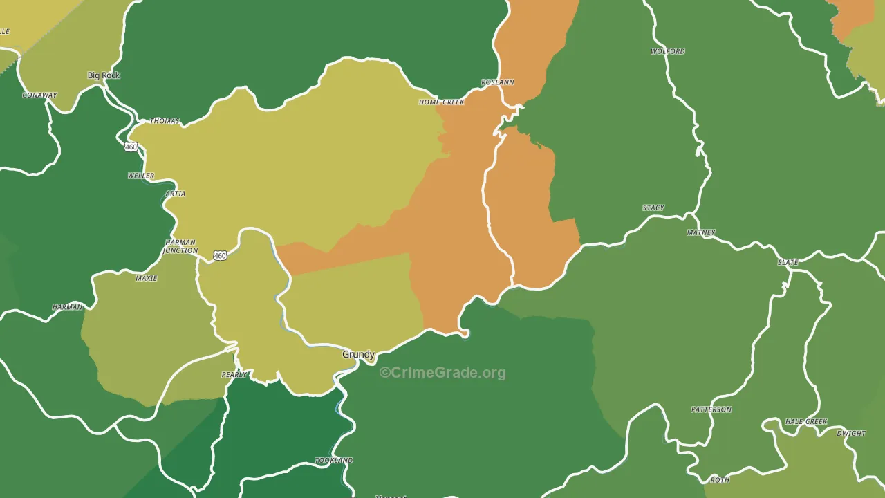 24614, VA Map of Vehicle Theft Rates