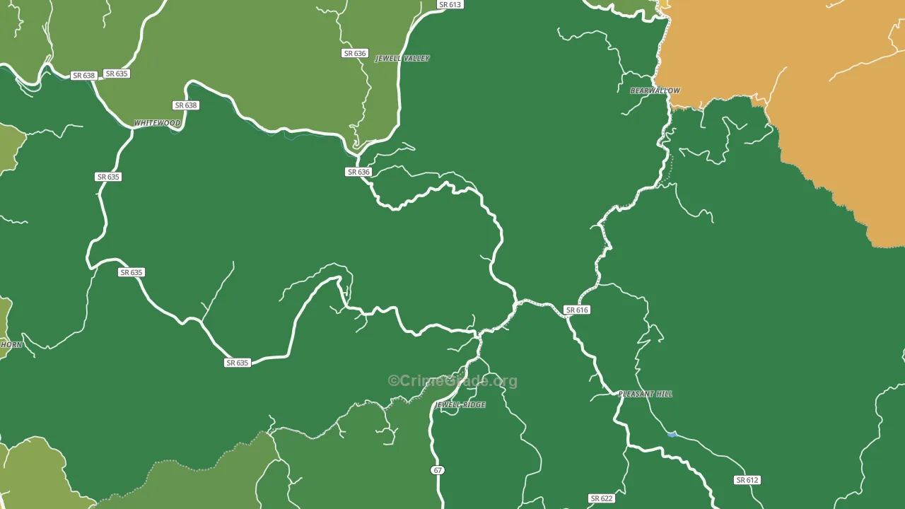 24622, VA Map of Vehicle Theft Rates