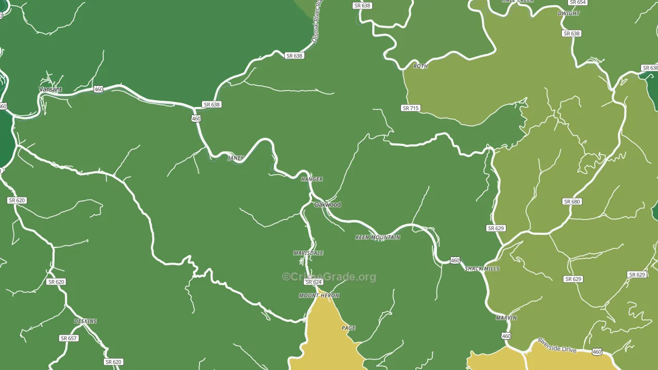 24631, VA Map of Vehicle Theft Rates