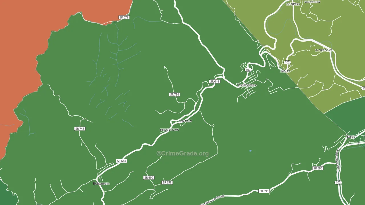 24635, VA Map of Vehicle Theft Rates