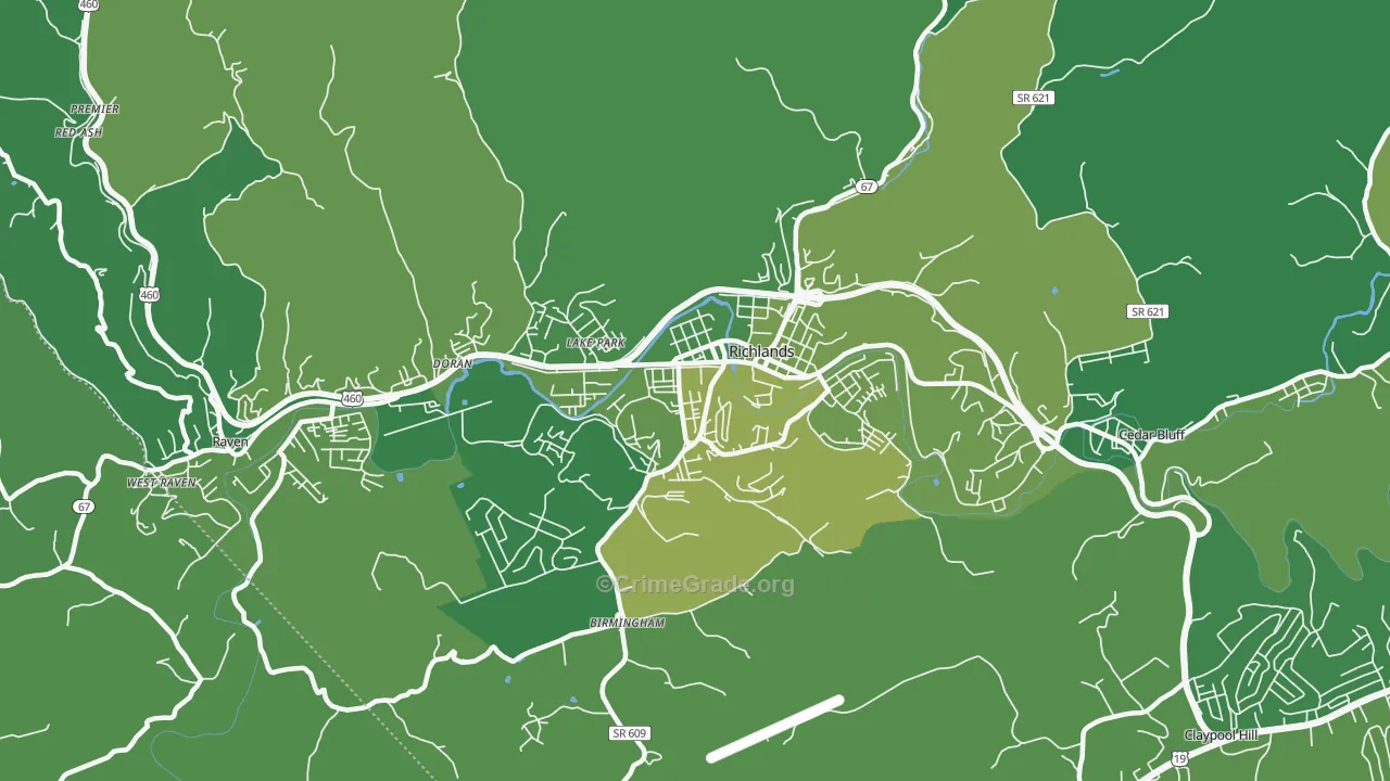 24641, VA Map of Vehicle Theft Rates