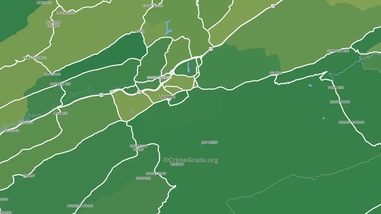 24651, VA Map of Vehicle Theft Rates
