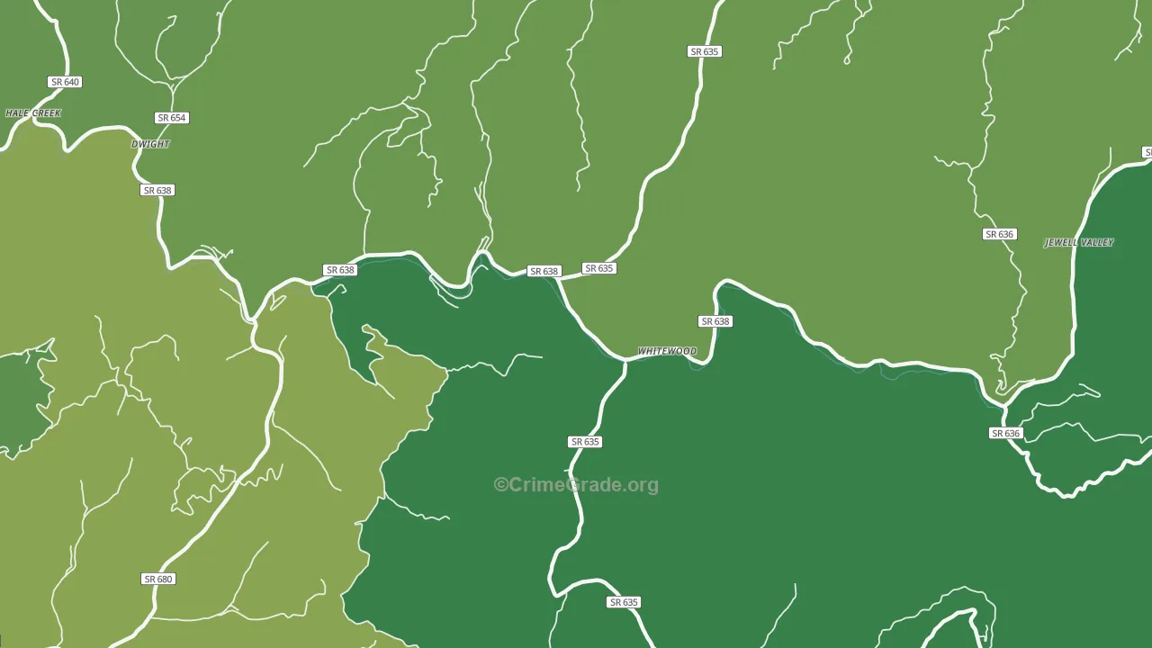 24657, VA Map of Vehicle Theft Rates