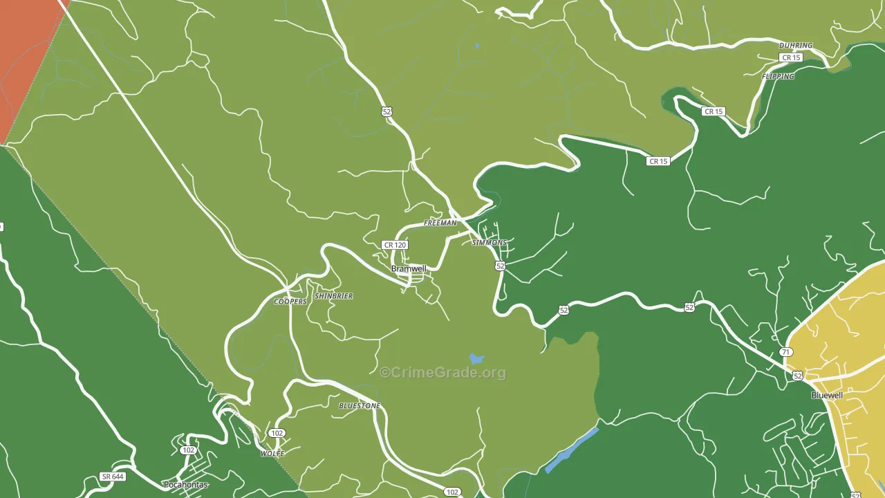 24724, WV Map of Vehicle Theft Rates