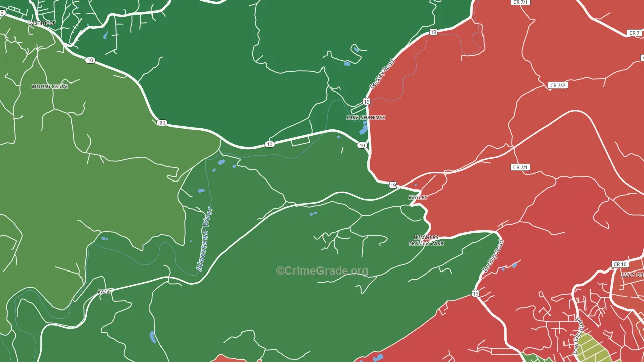 24731, WV Map of Vehicle Theft Rates