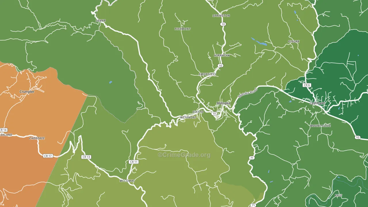 24736, WV Map of Vehicle Theft Rates