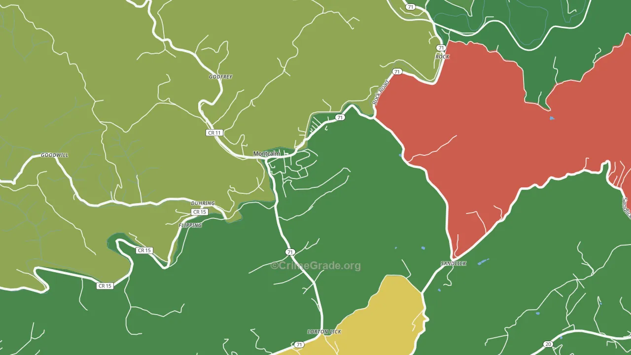 24737, WV Map of Vehicle Theft Rates