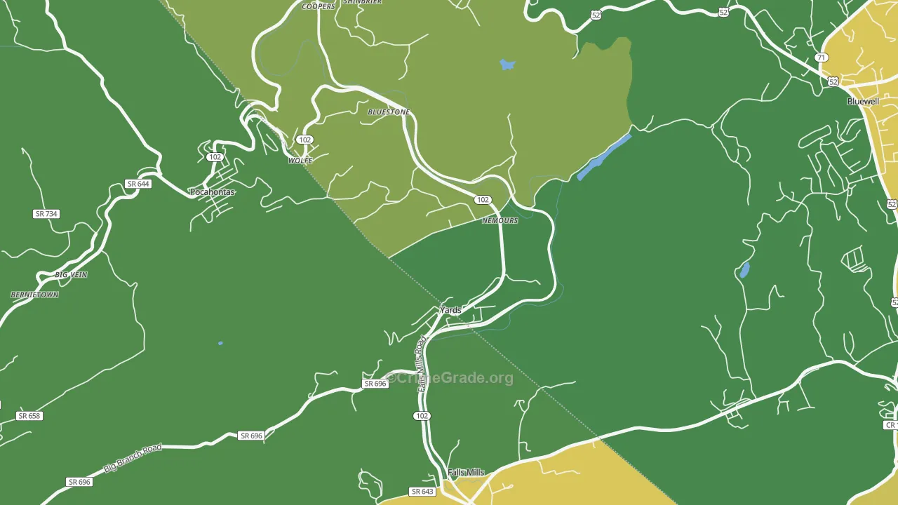 24738, WV Map of Vehicle Theft Rates