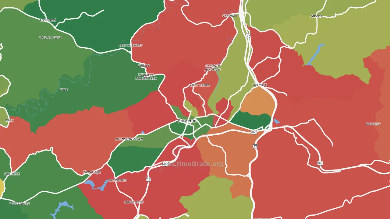 24740, WV Map of Vehicle Theft Rates