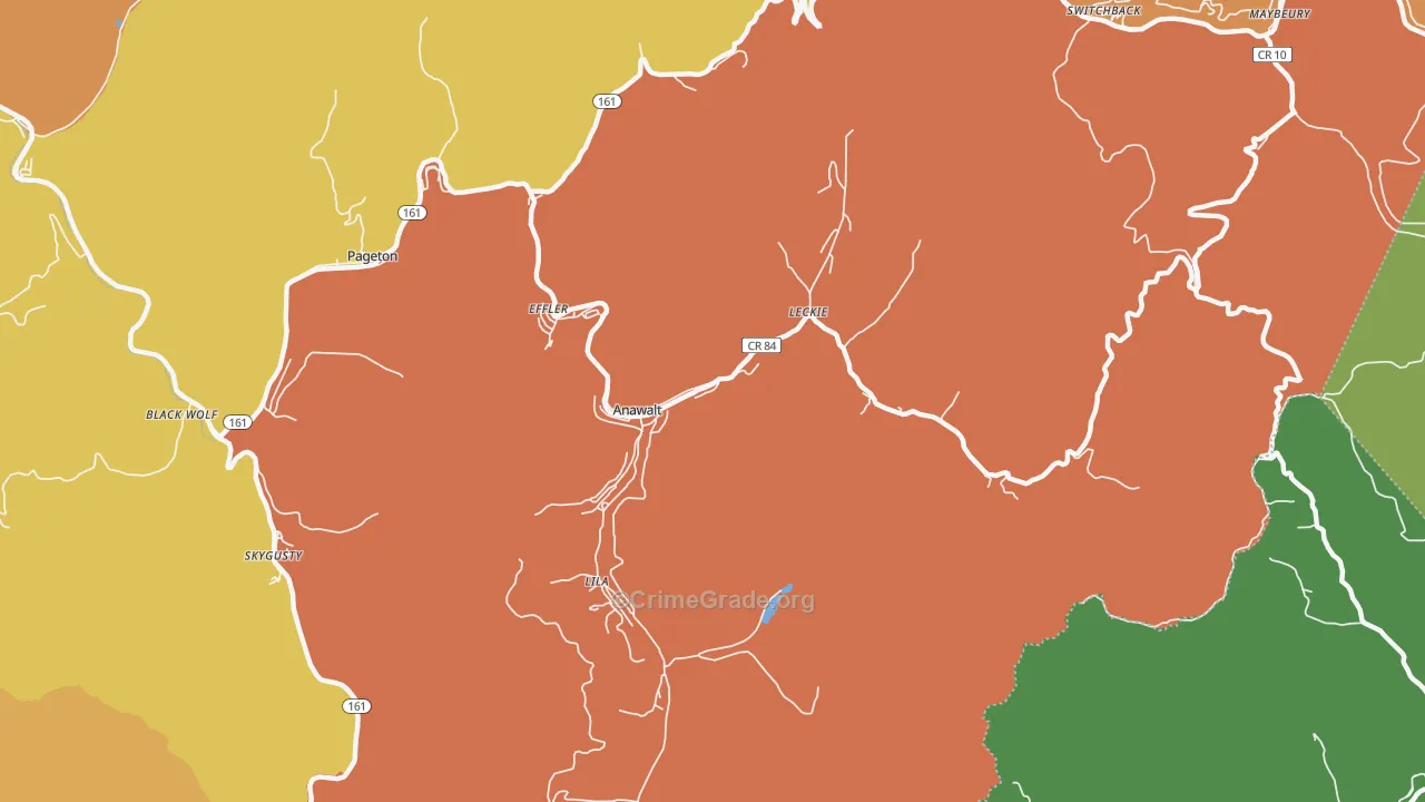 24808, WV Map of Vehicle Theft Rates