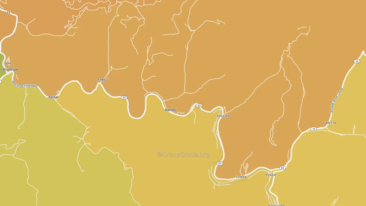 24813, WV Map of Vehicle Theft Rates