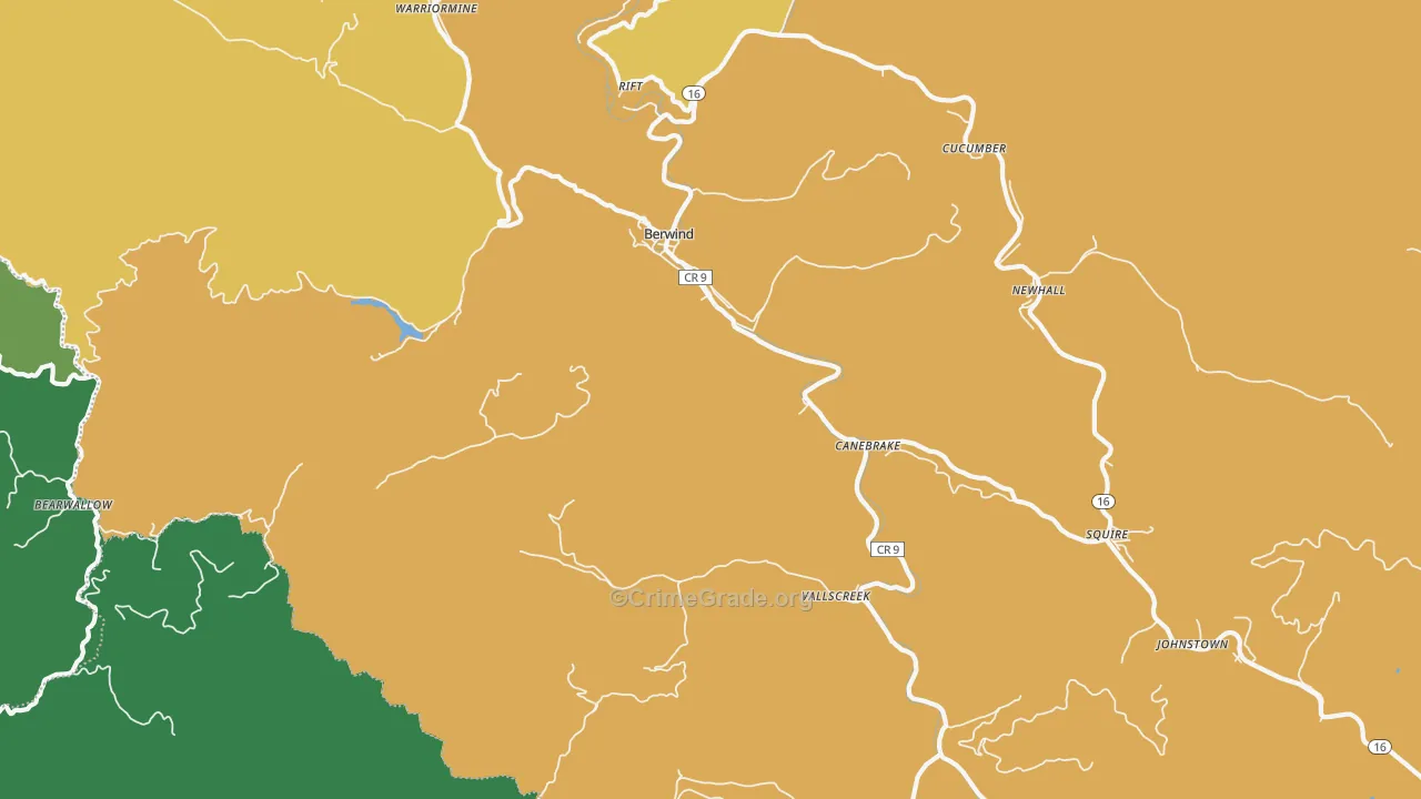 24815, WV Map of Vehicle Theft Rates