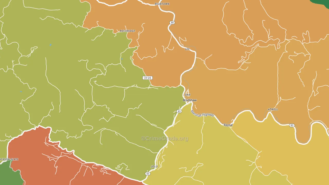 24817, WV Map of Vehicle Theft Rates