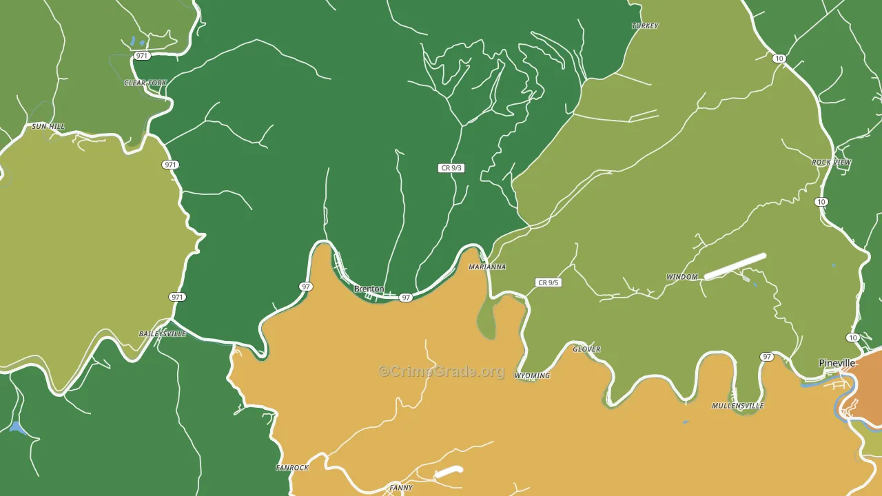 24818, WV Map of Vehicle Theft Rates