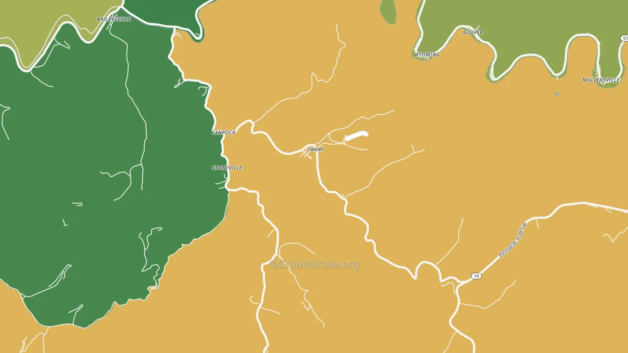 24834, WV Map of Vehicle Theft Rates