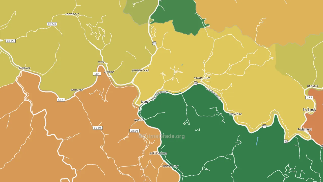 24844, WV Map of Vehicle Theft Rates