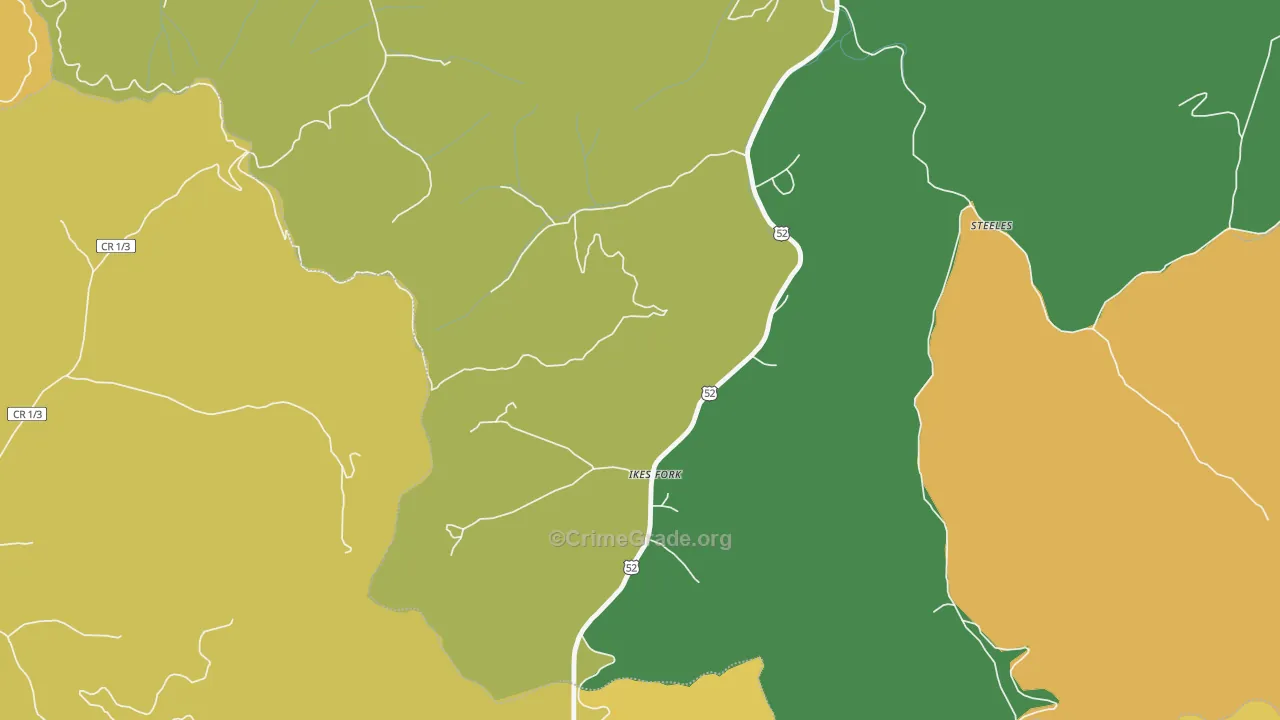 24845, WV Map of Vehicle Theft Rates