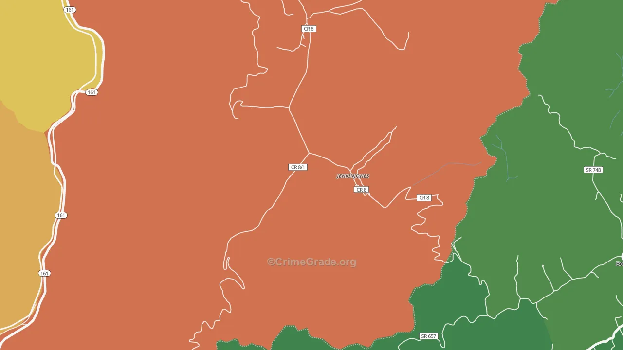 24848, WV Map of Vehicle Theft Rates
