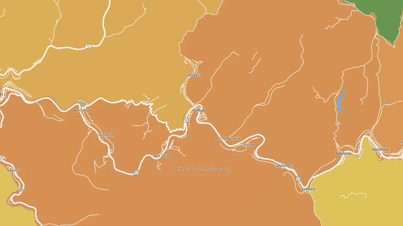 24853, WV Map of Vehicle Theft Rates