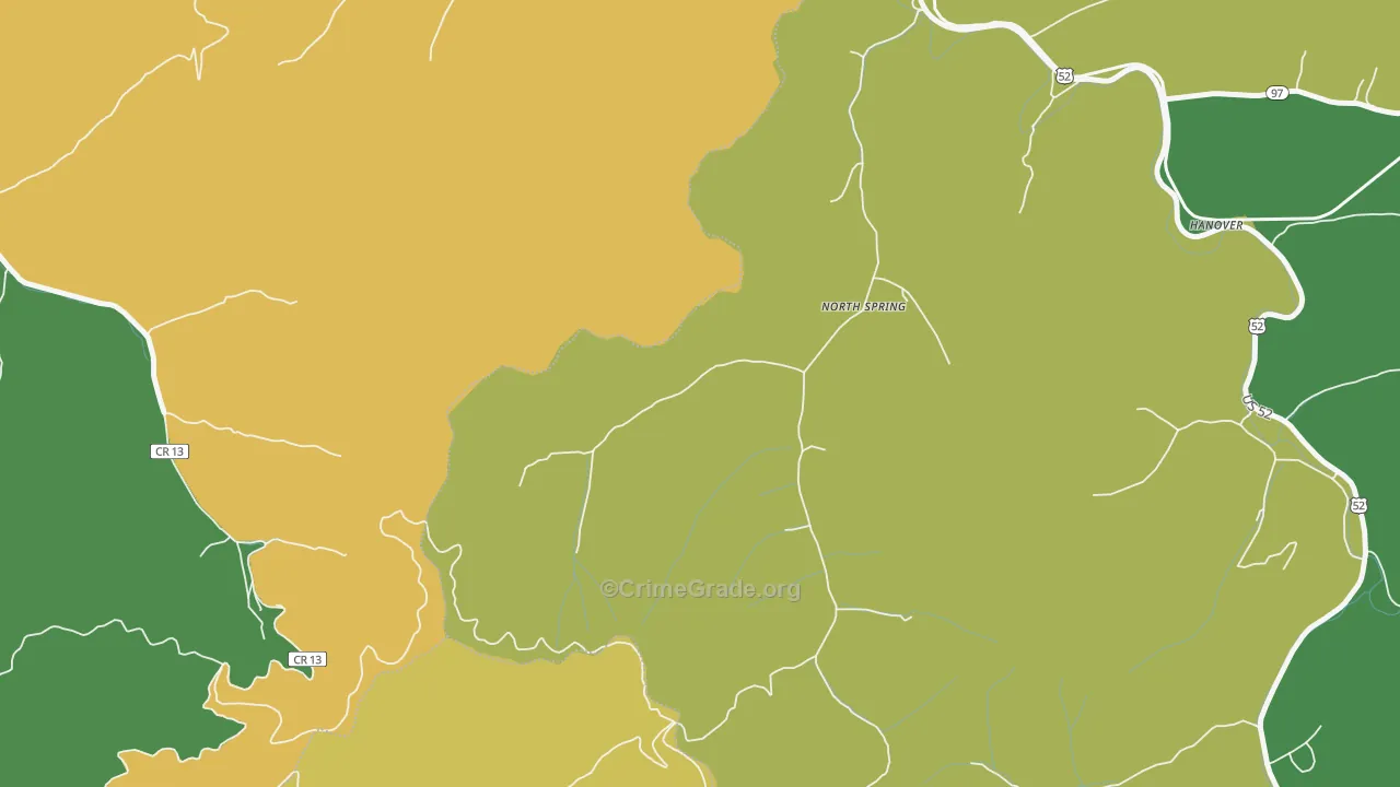 24869, WV Map of Vehicle Theft Rates