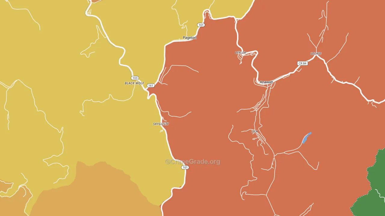 24871, WV Map of Vehicle Theft Rates