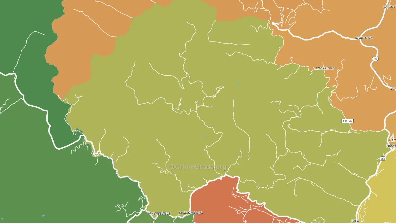 24873, WV Map of Vehicle Theft Rates