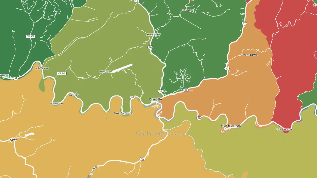 24874, WV Map of Vehicle Theft Rates