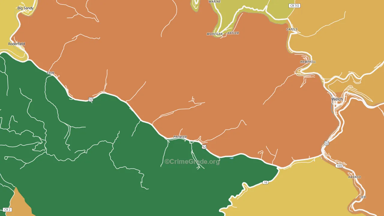 24878, WV Map of Vehicle Theft Rates