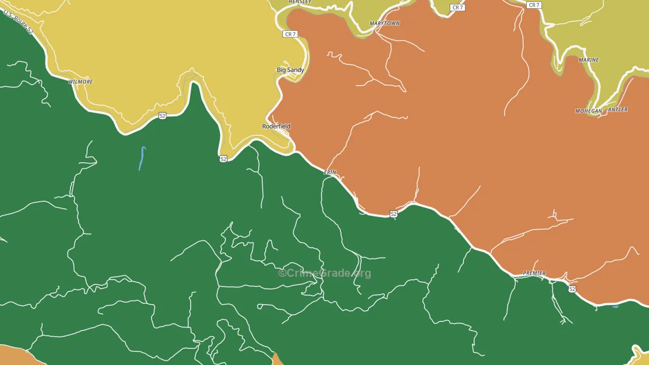 24881, WV Map of Vehicle Theft Rates