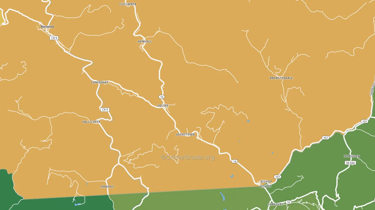 24884, WV Map of Vehicle Theft Rates